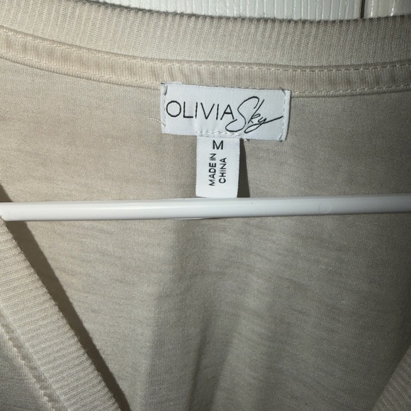 Women's Cream V-Neck Top - Picture 2 of 2